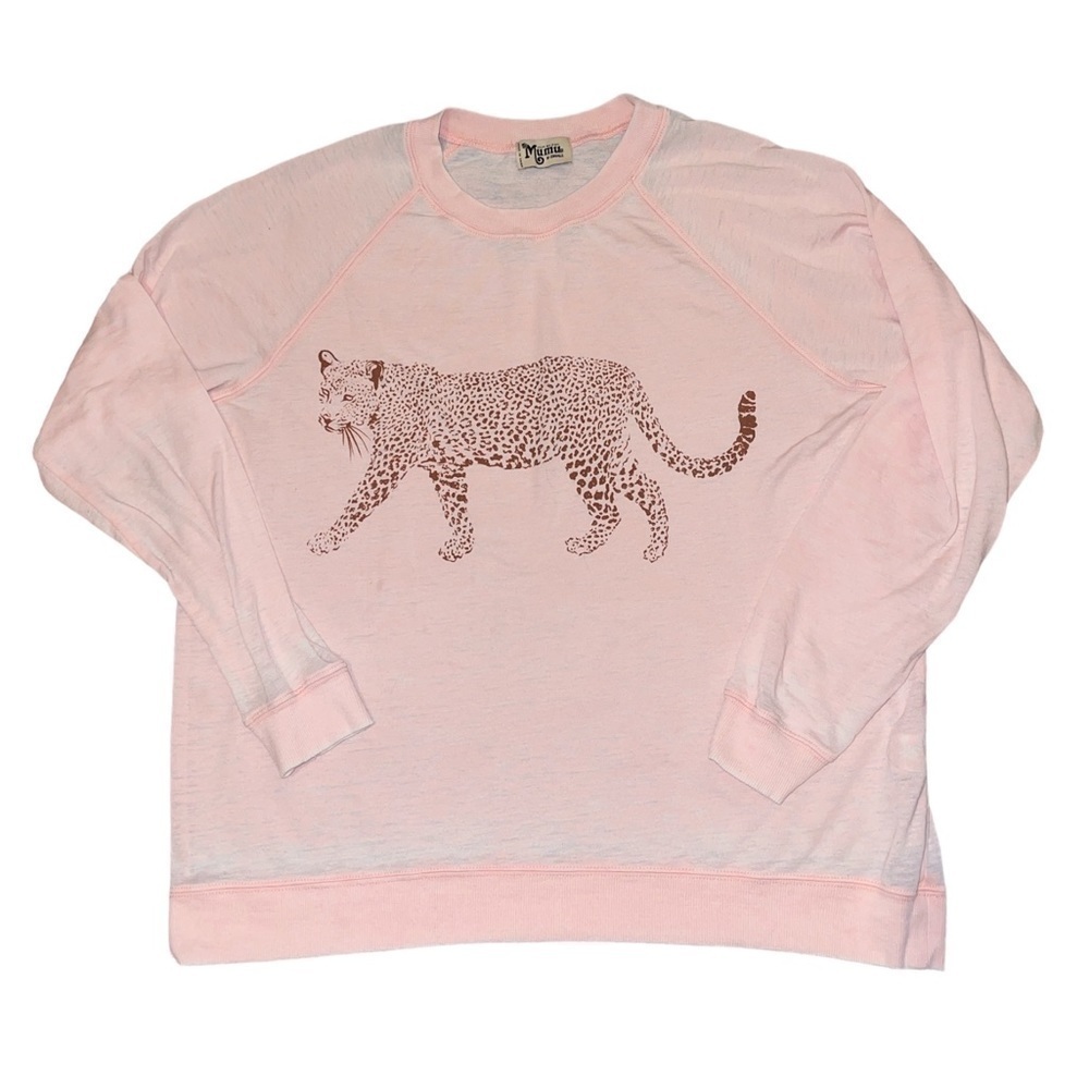 Show me your Mumu light pink cheetah graphic crewneck women’s size XS